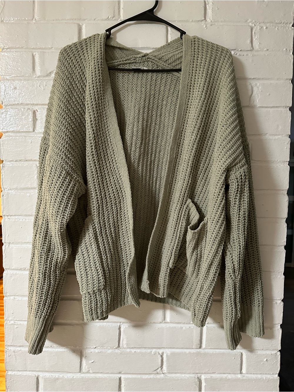 American eagle Olive Green Open-Front Women's Sweater Cardigan